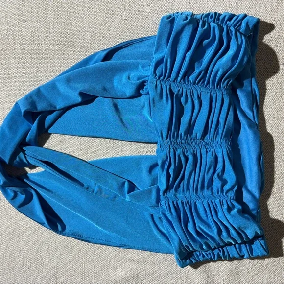 Zara Sexy Blue Draped Crop Top - Picture 10 of 10